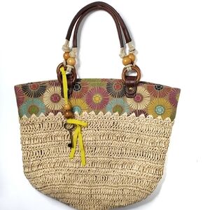 Fossil Multicolor Woven Tote Bag